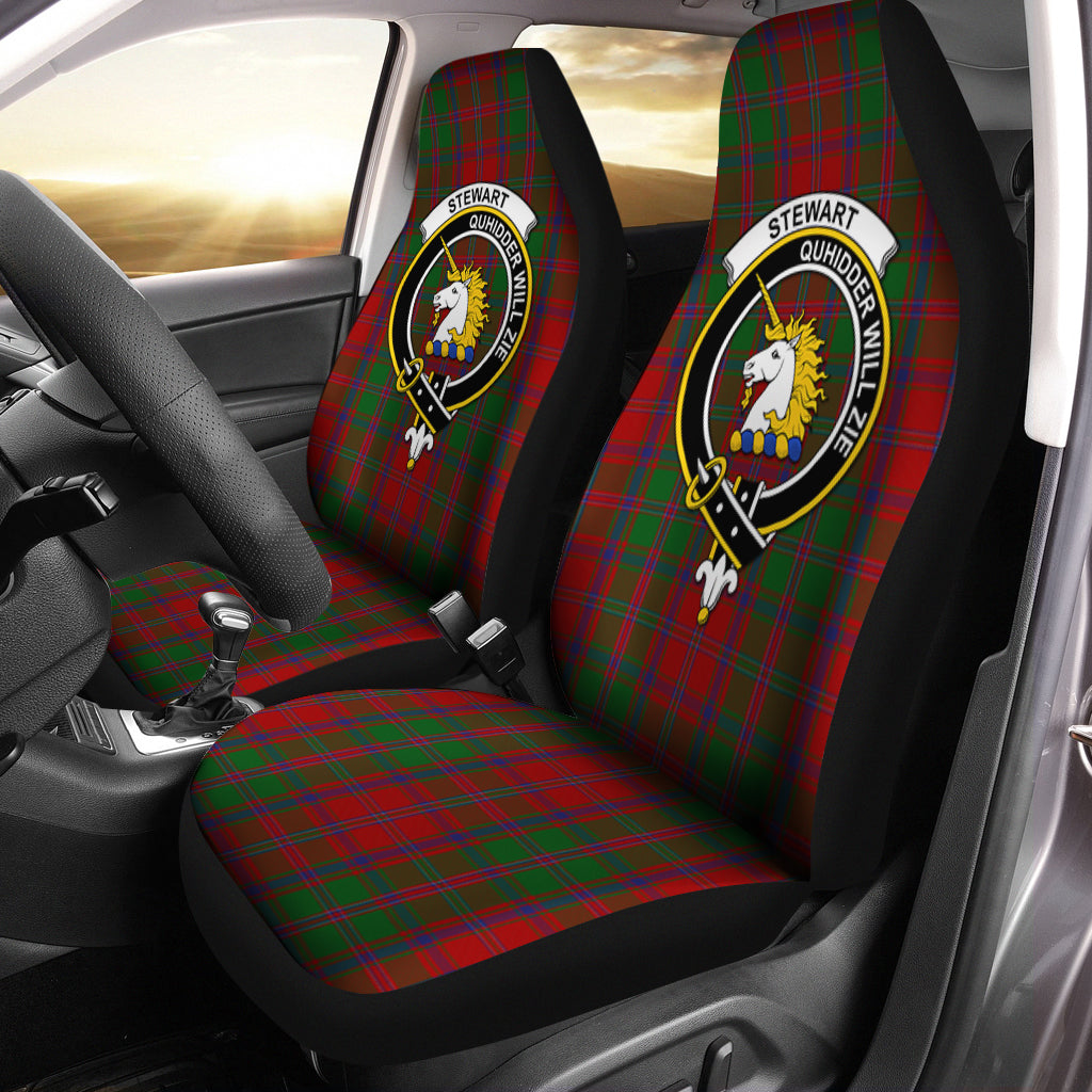 Stewart of Appin Tartan Car Seat Cover with Family Crest One Size - Tartanvibesclothing