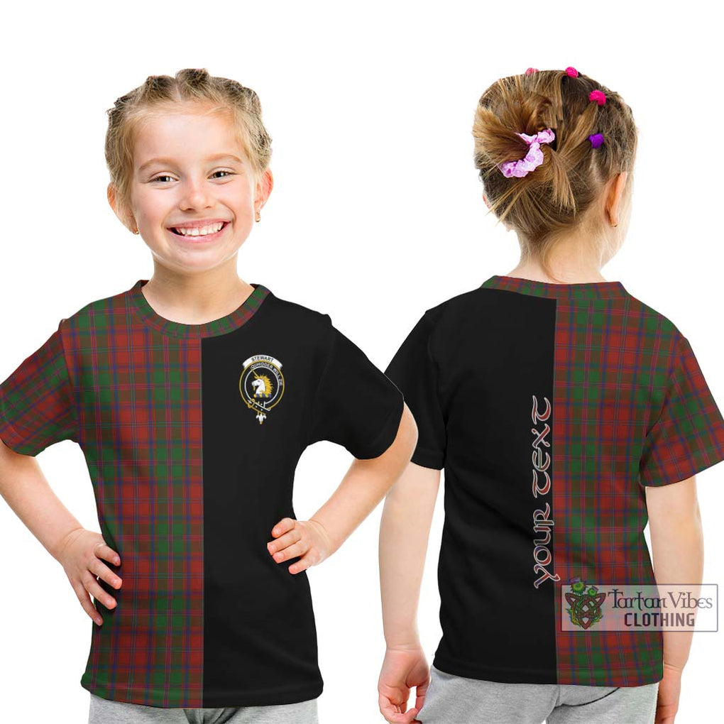 Stewart (Stuart) of Appin Tartan Kid T-Shirt with Family Crest and Half Of Me Style - Tartanvibesclothing Shop