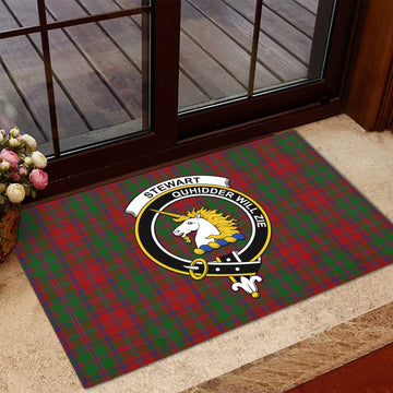 Stewart (Stuart) of Appin Tartan Rubber Doormat with Family Crest
