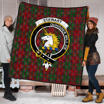 Stewart of Appin Tartan Quilt with Family Crest