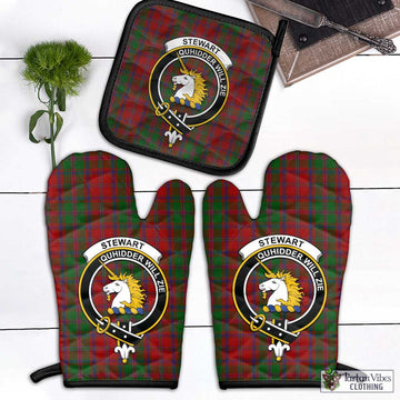 Stewart (Stuart) of Appin Tartan Combo Oven Mitt & Pot-Holder with Family Crest