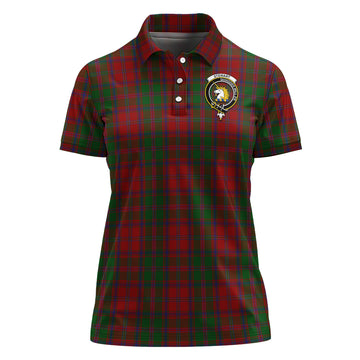 Stewart of Appin Tartan Polo Shirt with Family Crest For Women
