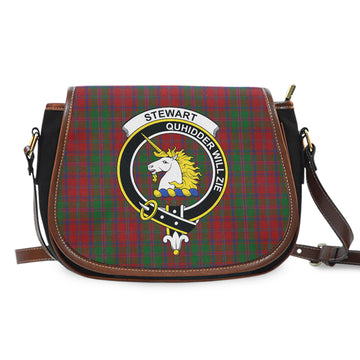 Stewart of Appin Tartan Saddle Bag with Family Crest