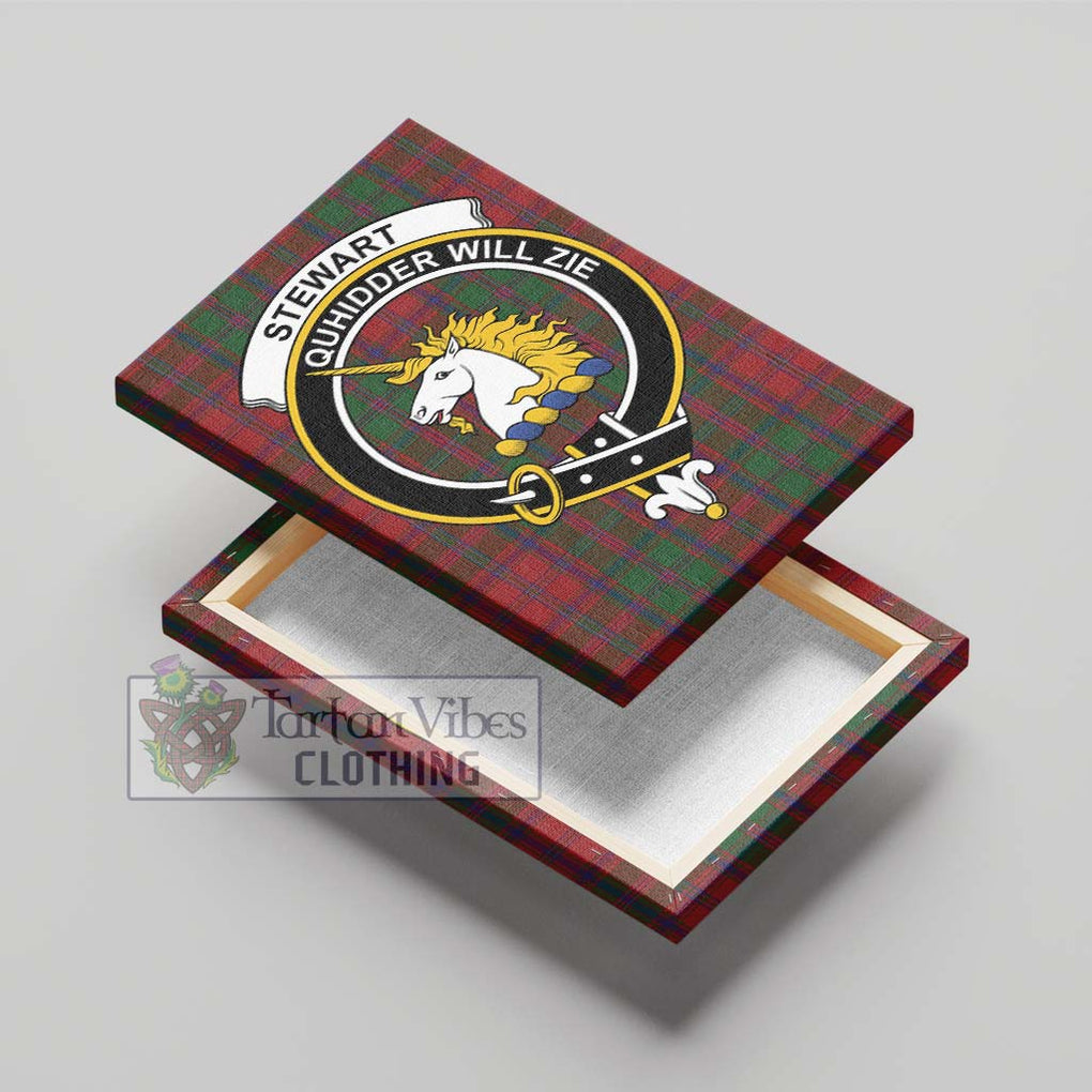 Stewart (Stuart) of Appin Tartan Canvas Print Wall Art with Family Crest - Tartan Vibes Clothing