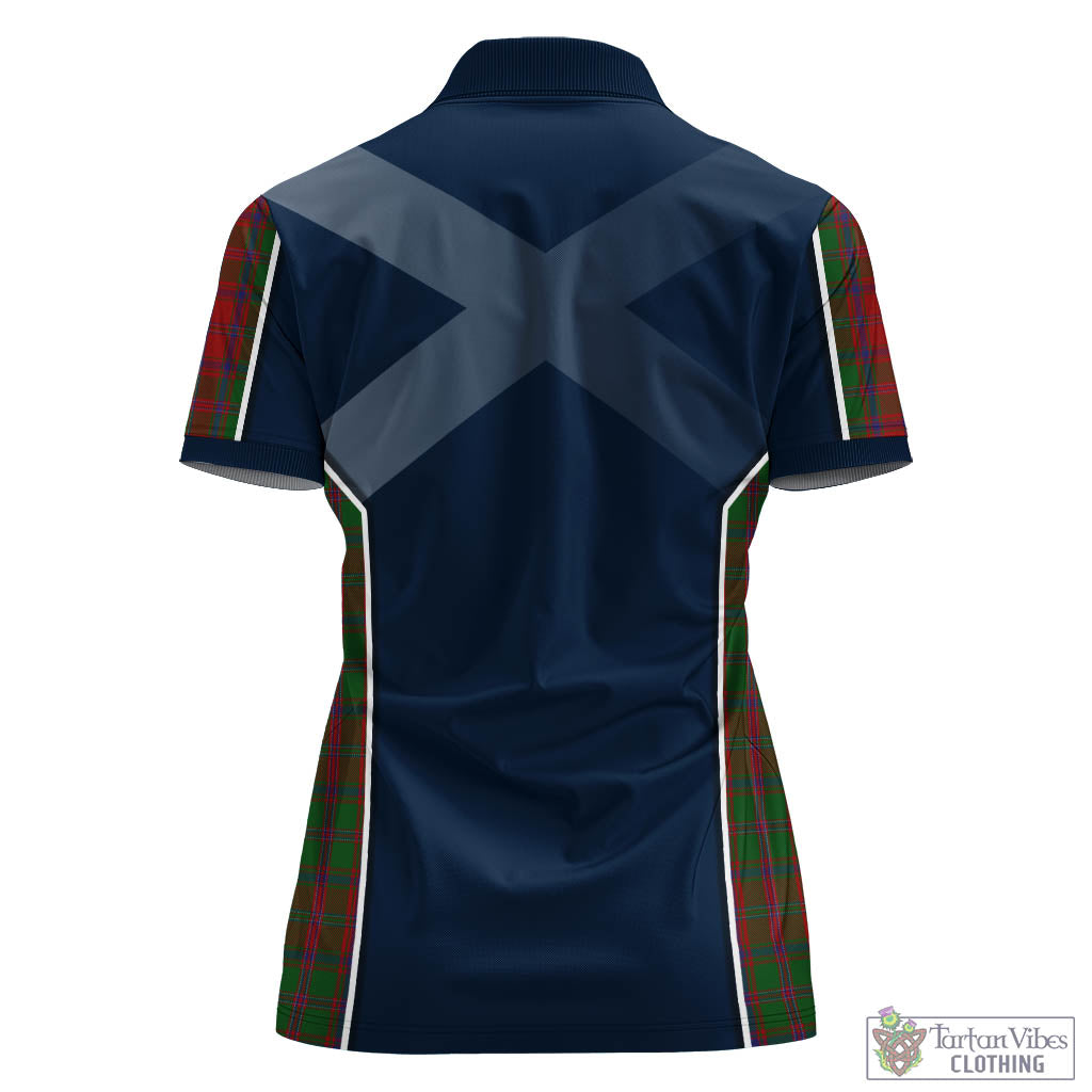 Stewart (Stuart) of Appin Tartan Women's Polo Shirt with Family Crest and Lion Rampant Vibes Sport Style - Tartan Vibes Clothing