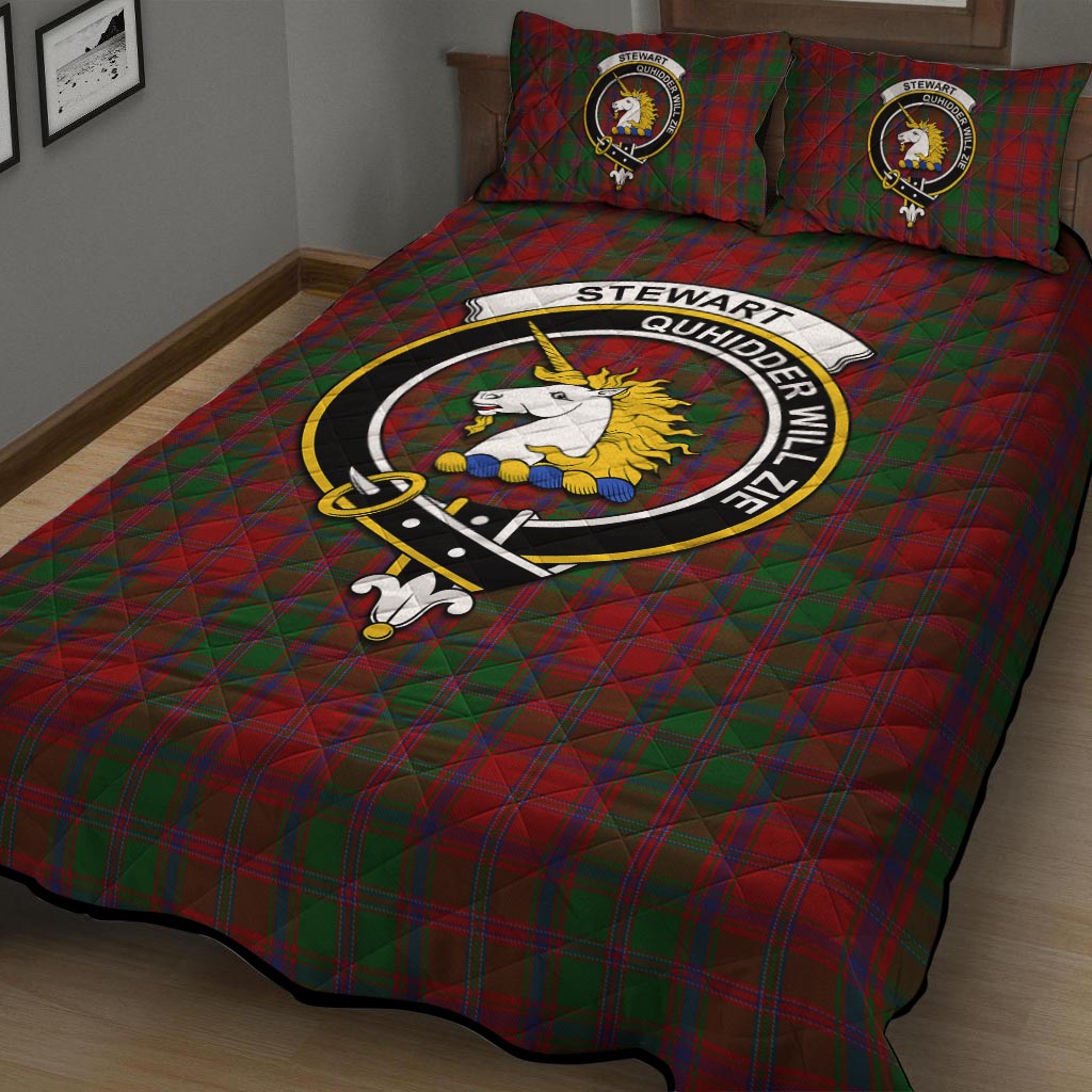 Stewart (Stuart) of Appin Tartan Quilt Bed Set with Family Crest - Tartan Vibes Clothing