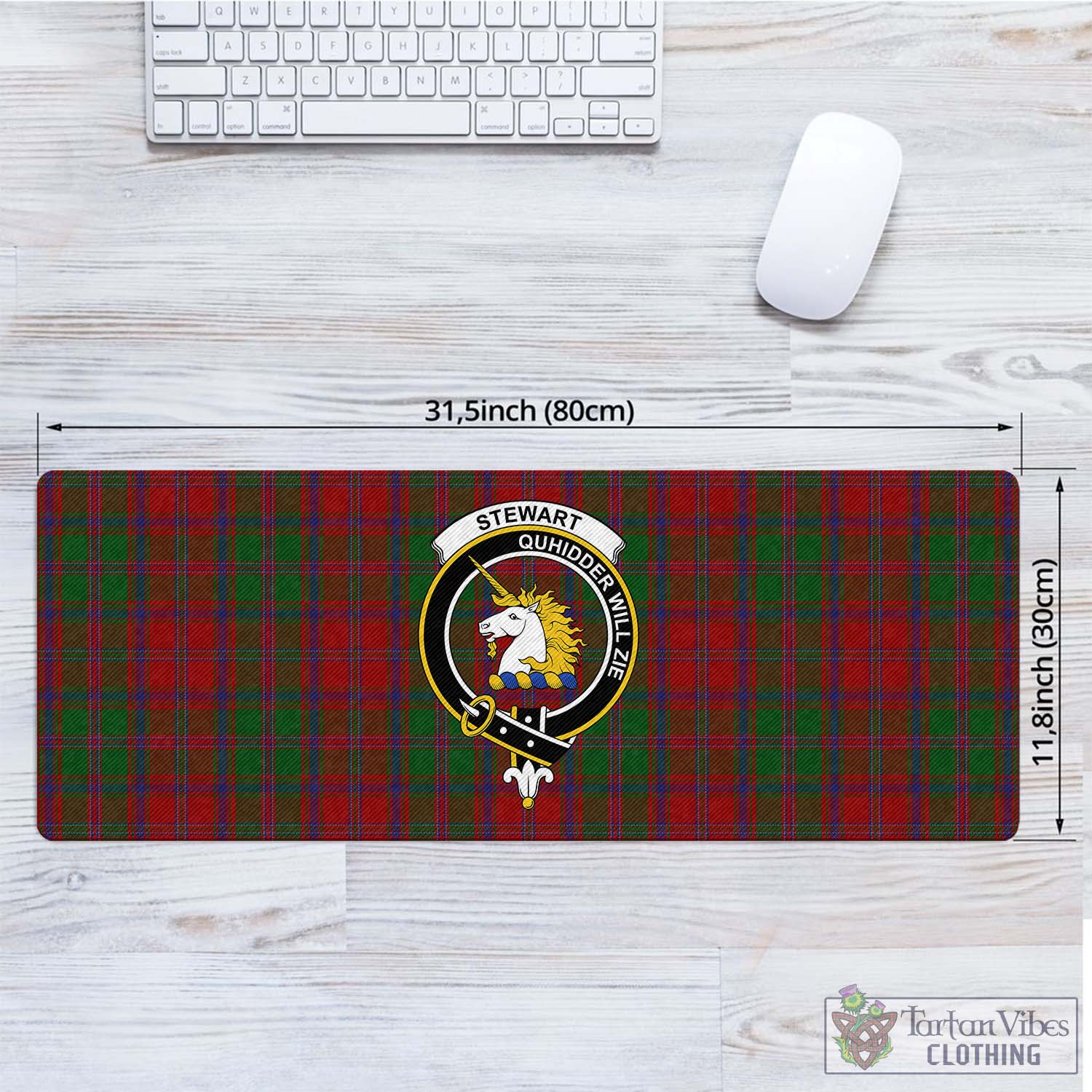 Tartan Vibes Clothing Stewart of Appin Tartan Mouse Pad with Family Crest