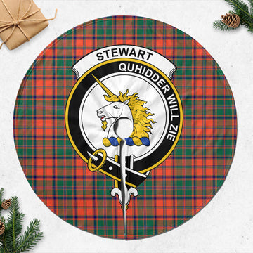 Stewart of Appin Ancient Tartan Christmas Tree Skirt with Family Crest