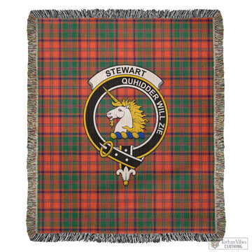 Stewart of Appin Ancient Tartan Woven Blanket with Family Crest