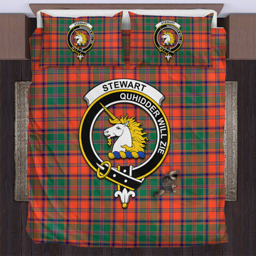Stewart of Appin Ancient Tartan Bedding Set with Family Crest