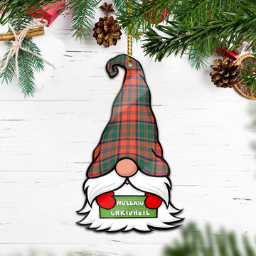 Stewart of Appin Ancient Gnome Christmas Ornament with His Tartan Christmas Hat