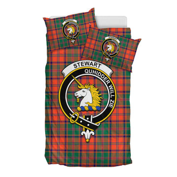 Stewart of Appin Ancient Tartan Bedding Set with Family Crest