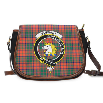 Stewart of Appin Ancient Tartan Saddle Bag with Family Crest