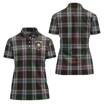 Stewart of Appin Dress Tartan Polo Shirt with Family Crest For Women