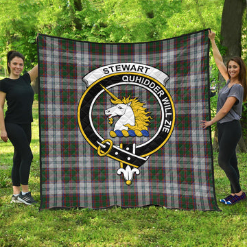 Stewart of Appin Dress Tartan Quilt with Family Crest