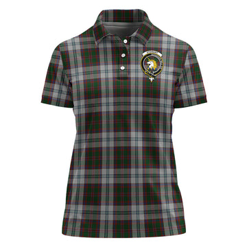Stewart of Appin Dress Tartan Polo Shirt with Family Crest For Women