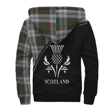 Stewart of Appin Dress Tartan Sherpa Hoodie with Family Crest Curve Style