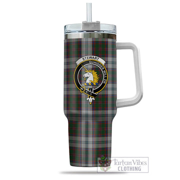 Stewart of Appin Dress Tartan and Family Crest Tumbler with Handle