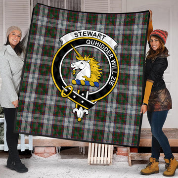 Stewart of Appin Dress Tartan Quilt with Family Crest
