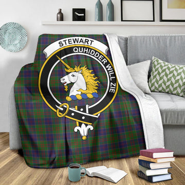 Stewart of Appin Hunting Tartan Blanket with Family Crest