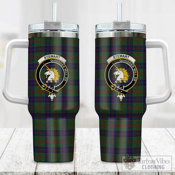 Stewart of Appin Hunting Tartan and Family Crest Tumbler with Handle