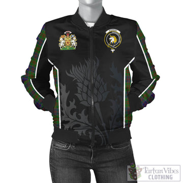 Stewart of Appin Hunting Tartan Bomber Jacket with Family Crest and Scottish Thistle Vibes Sport Style