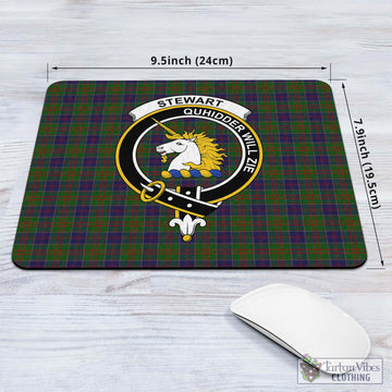 Stewart of Appin Hunting Tartan Mouse Pad with Family Crest