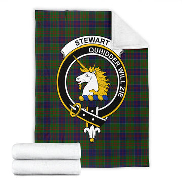 Stewart of Appin Hunting Tartan Blanket with Family Crest