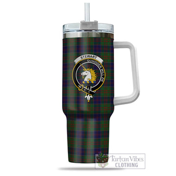 Stewart of Appin Hunting Tartan and Family Crest Tumbler with Handle