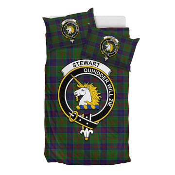 Stewart of Appin Hunting Tartan Bedding Set with Family Crest