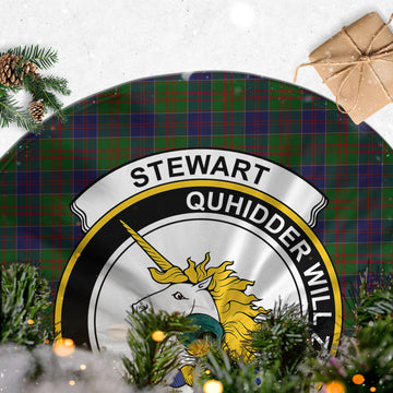 Stewart of Appin Hunting Tartan Christmas Tree Skirt with Family Crest