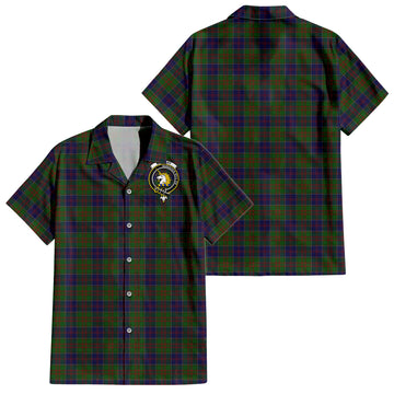 stewart-of-appin-hunting-tartan-short-sleeve-button-down-shirt-with-family-crest