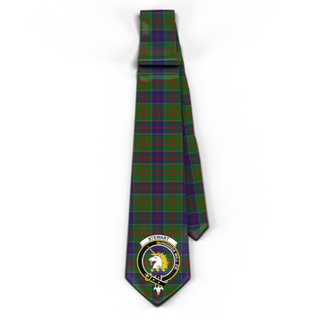 Stewart of Appin Hunting Tartan Classic Necktie with Family Crest