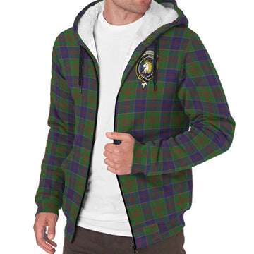 Stewart of Appin Hunting Tartan Sherpa Hoodie with Family Crest