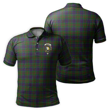 Stewart of Appin Hunting Tartan Men's Polo Shirt with Family Crest