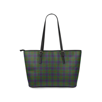 Stewart of Appin Hunting Tartan Leather Tote Bag