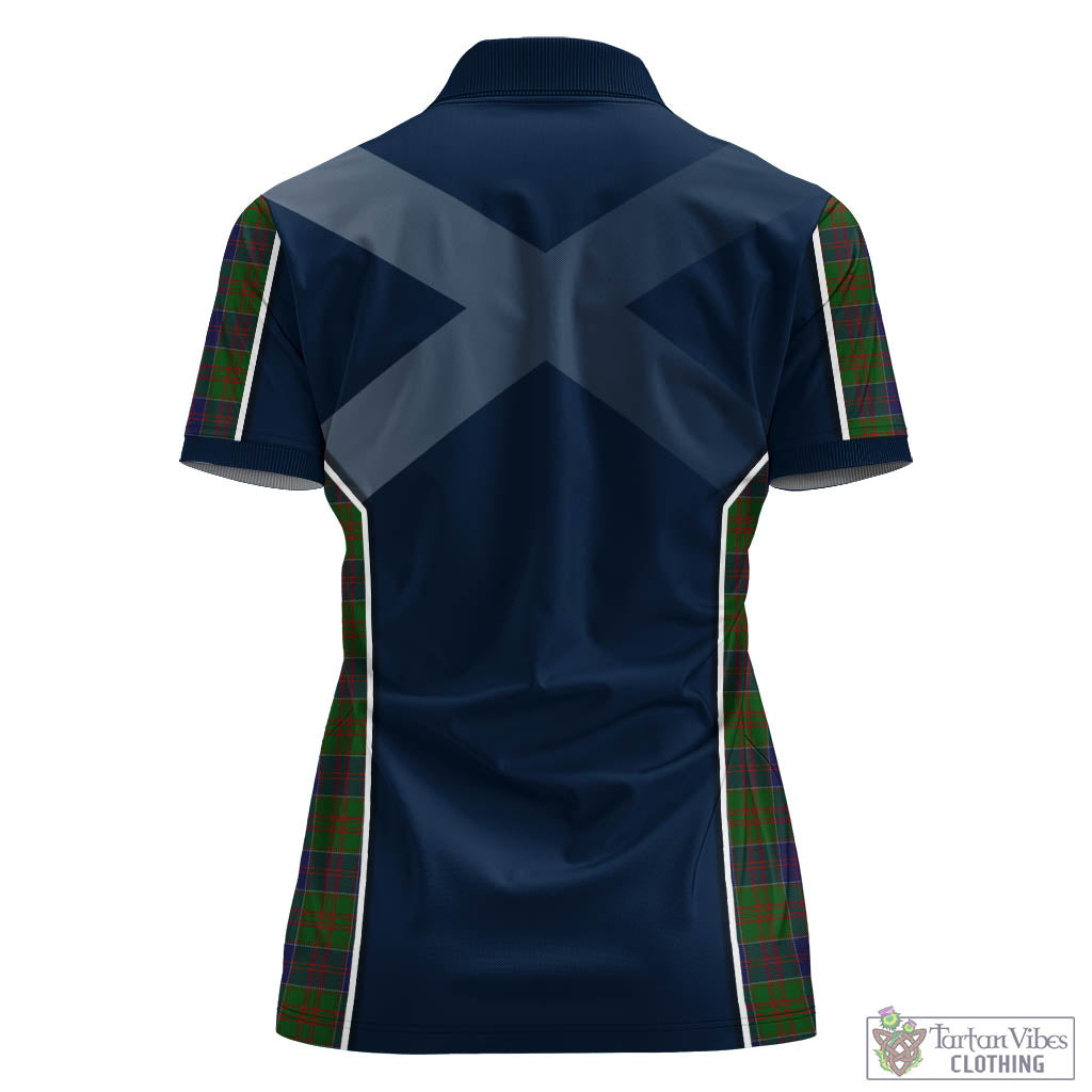 Tartan Vibes Clothing Stewart of Appin Hunting Tartan Women's Polo Shirt with Family Crest and Lion Rampant Vibes Sport Style