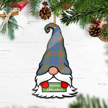 Stewart of Appin Hunting Ancient Gnome Christmas Ornament with His Tartan Christmas Hat