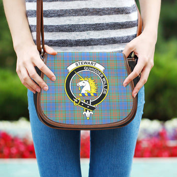 Stewart of Appin Hunting Ancient Tartan Saddle Bag with Family Crest