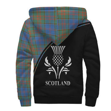 Stewart of Appin Hunting Ancient Tartan Sherpa Hoodie with Family Crest Curve Style
