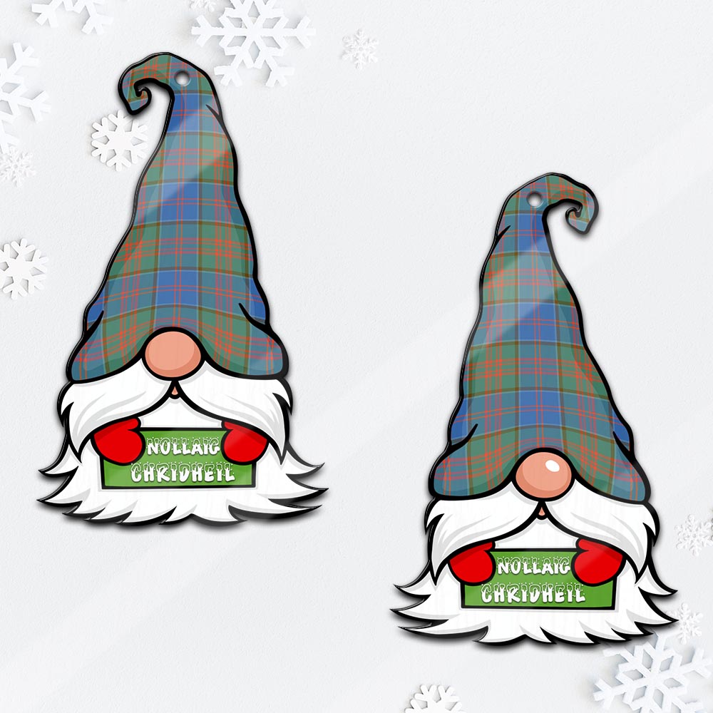 Stewart of Appin Hunting Ancient Gnome Christmas Ornament with His Tartan Christmas Hat Mica Ornament - Tartanvibesclothing Shop