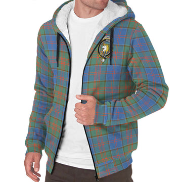 Stewart of Appin Hunting Ancient Tartan Sherpa Hoodie with Family Crest