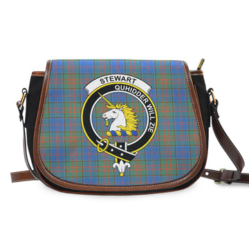 Stewart of Appin Hunting Ancient Tartan Saddle Bag with Family Crest
