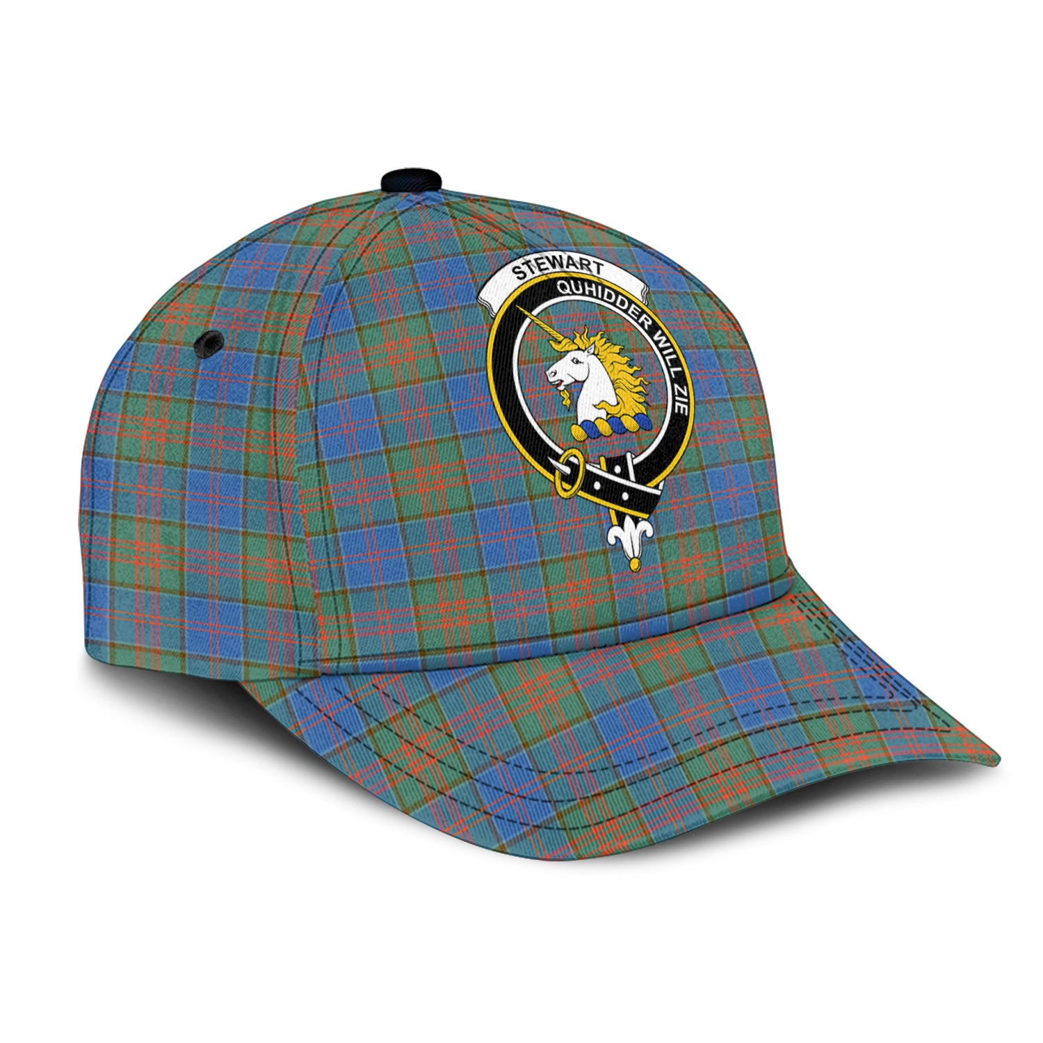 stewart-of-appin-hunting-ancient-tartan-classic-cap-with-family-crest