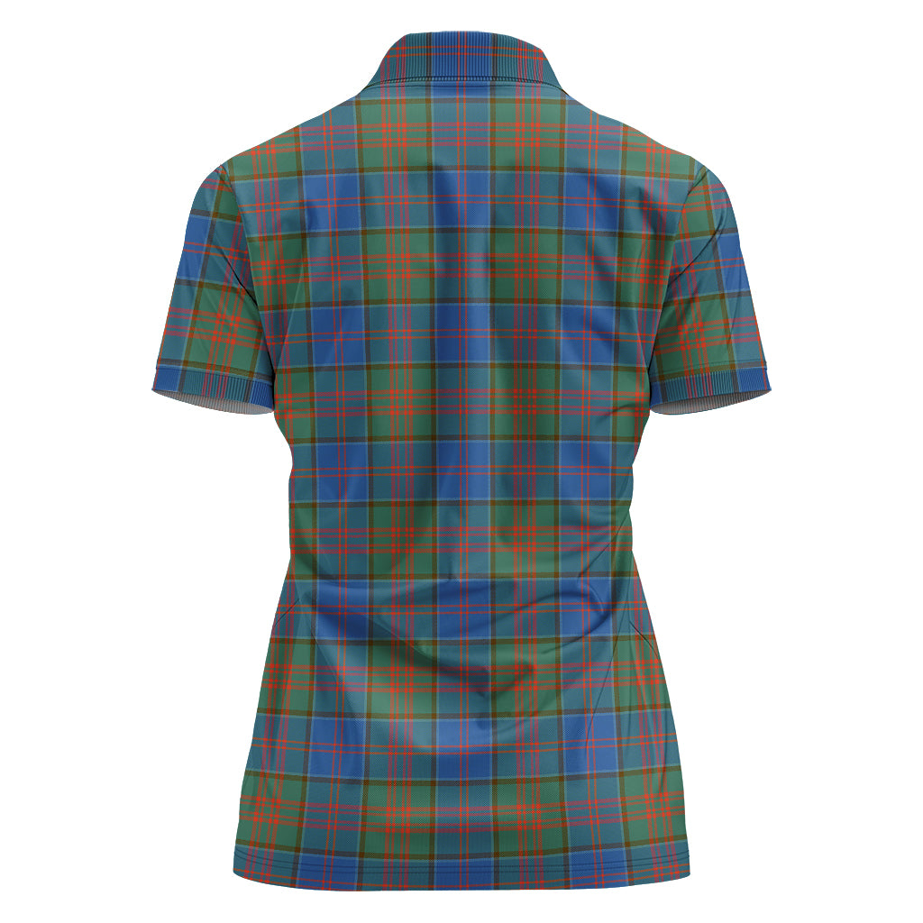 stewart-of-appin-hunting-ancient-tartan-polo-shirt-with-family-crest-for-women