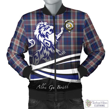Stewart of Appin Hunting Dress Tartan Bomber Jacket with Alba Gu Brath Regal Lion Emblem