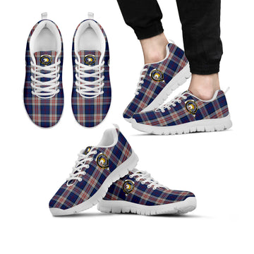 Stewart of Appin Hunting Dress Tartan Sneakers with Family Crest