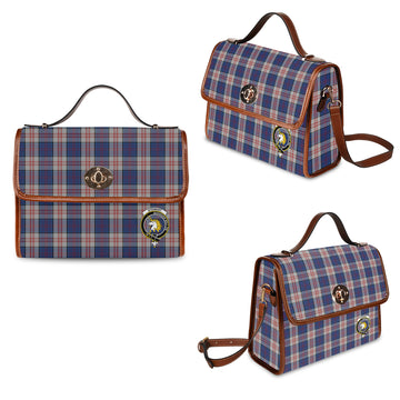 stewart-of-appin-hunting-dress-tartan-leather-strap-waterproof-canvas-bag-with-family-crest