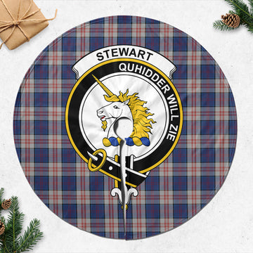 Stewart of Appin Hunting Dress Tartan Christmas Tree Skirt with Family Crest