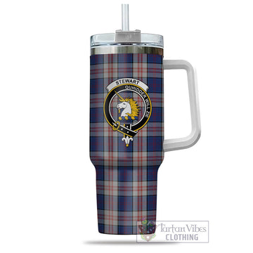 Stewart of Appin Hunting Dress Tartan and Family Crest Tumbler with Handle